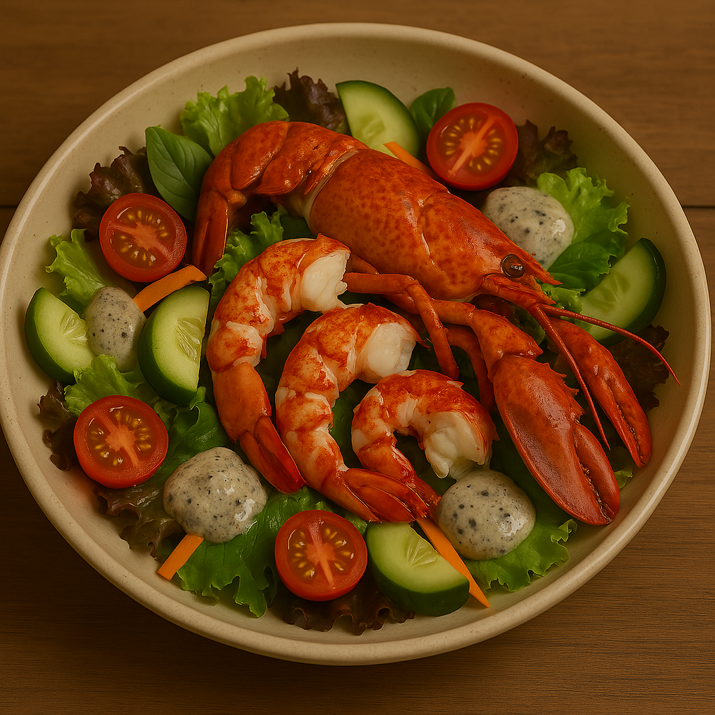 Ensalada de Bogavante del Cantábrico con Salsa de Trufas